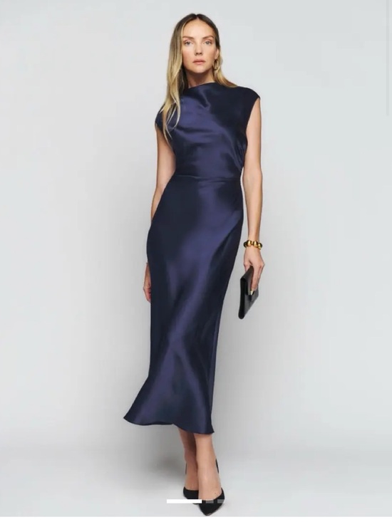 Reformation Dresses & Skirts - Reformation Navy Satin Veida dress